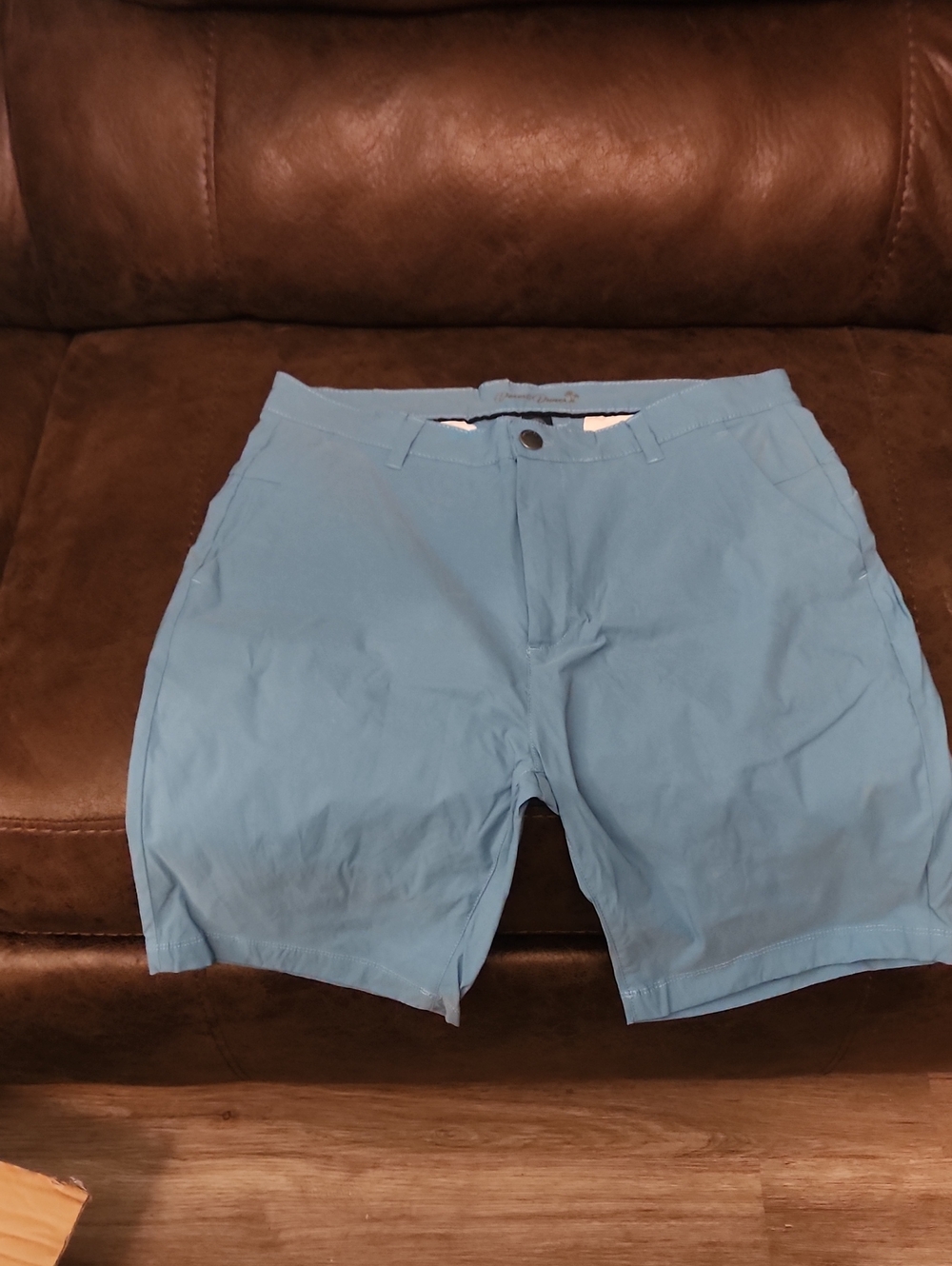 Men's Flat Front Casual Shorts in Light Blue
